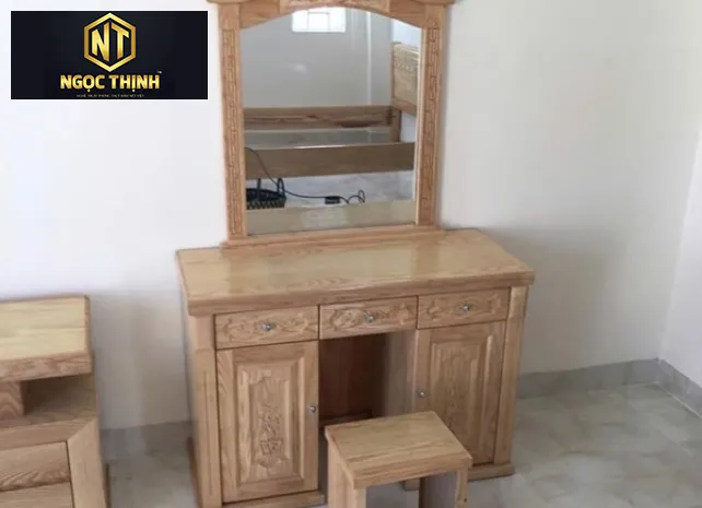 BÀN TRANG ĐIỂM GỖ SỒI CAO CẤP GIÁ TỐT